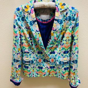 Milly of New York multi colored crop blazer